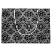 Gothic Black Skull Grunge Damask Patroon Groot Cadeauzakje (Voorkant)