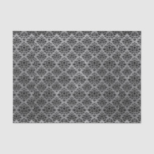 Gothic Black Skull Grunge Damask Patroon Tissuepapier