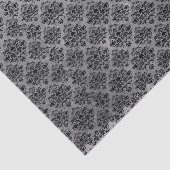 Gothic Black Skull Grunge Damask Patroon Tissuepapier (Detail)
