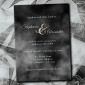 Gothic Black Smoke Cemetery Wedding Kaart