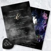 Gothic Black Smoke Cemetery Wedding Kaart