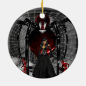 Gothic Black Spider Ronde Ornament (Achterkant)