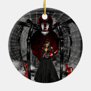 Gothic Black Spider Ronde Ornament