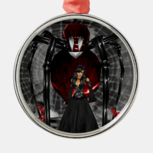 Gothic Black Spider Ronde Ornament