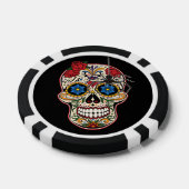 Gothic Black Spider Rozen Ornamenten Suikerschedel Poker Chips (Enkel)