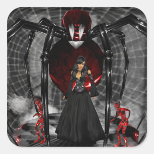 Gothic Black Spider Stickers