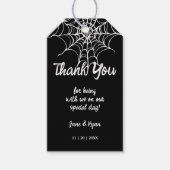 Gothic Black Spooky HalloWedding Favor Gift Label Cadeaulabel (Voorkant)