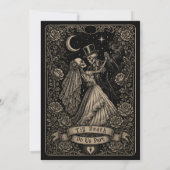 Gothic Black Spooky Tarot Trouwdag  Save The Date (Achterkant)