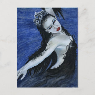 Gothic black swan BeauBriefkaart Briefkaart