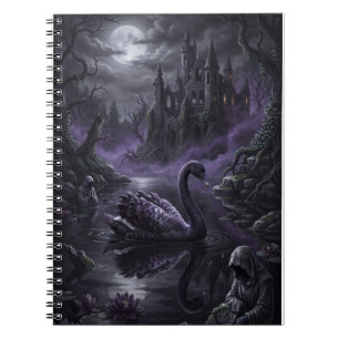 Gothic Black Swan Donker Meer Kunstprint Notitieboek