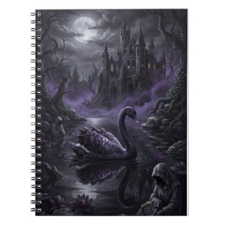 Gothic Black Swan Donker Meer Kunstprint Notitieboek