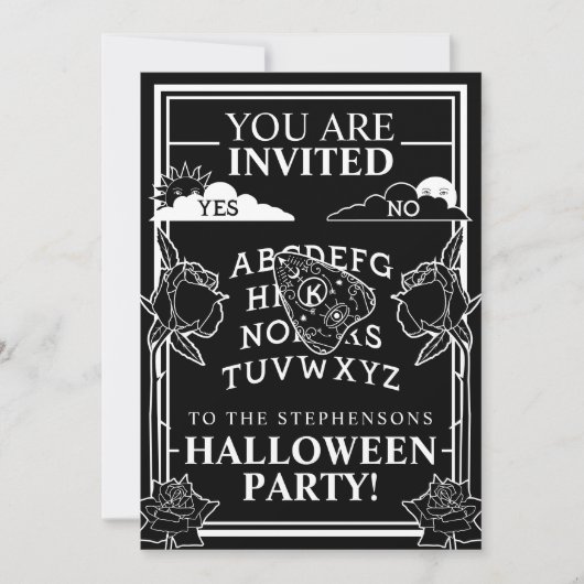 Gothic Black Talking Board Spooky Halloween Party Kaart (Voorkant)