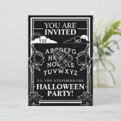 Gothic Black Talking Board Spooky Halloween Party Kaart (Staand voorkant)