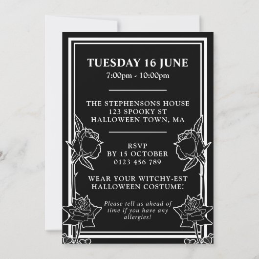 Gothic Black Talking Board Spooky Halloween Party Kaart (Achterkant)