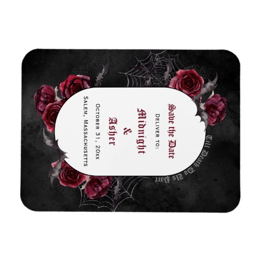 Gothic Black tot de dood ons deel sparen de datum Magneet (Horizontaal)