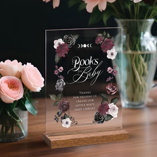 Gothic Black Waterverf Bloemenboeken voor Baby Acryl Bord