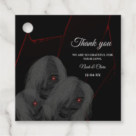 Gothic Black White Ghosts - Dark Moody Halloween  Bedankjes Labels