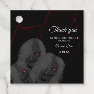 Gothic Black White Ghosts - Dark Moody Halloween  Bedankjes Labels