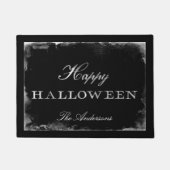 Gothic Black & White Happy Halloween gepersonalise Deurmat (Voorkant)