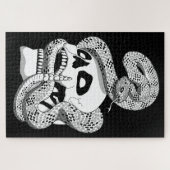 Gothic Black & White Snake and Skull Dark Art Legpuzzel (Horizontaal)