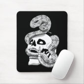 Gothic Black & White Snake and Skull Dark Art Muismat (Met muis)