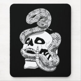 Gothic Black & White Snake and Skull Dark Art Muismat