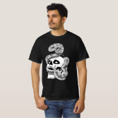 Gothic Black & White Snake and Skull Dark Art T-shirt (Voorkant volledig)
