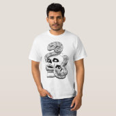 Gothic Black & White Snake and Skull Dark Art T-shirt (Voorkant volledig)