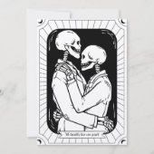 Gothic Black White Tarot Lovers Skeleton Wedding Kaart (Voorkant)