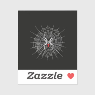 Gothic Black Widow Spider Hart Web Vintage Estheti Sticker