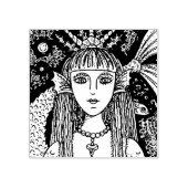 GOTHIC BLACK ZEE MERMAID, FANTASY RUBBER STAMP Fis Rubberstempel (Afrduk)