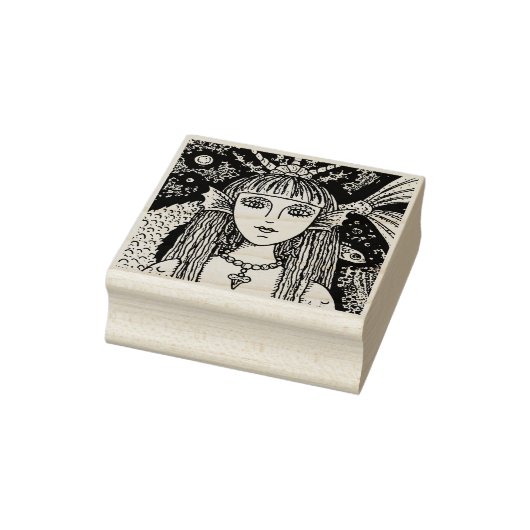 GOTHIC BLACK ZEE MERMAID, FANTASY RUBBER STAMP Fis Rubberstempel (Stempel)
