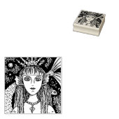 GOTHIC BLACK ZEE MERMAID, FANTASY RUBBER STAMP Fis Rubberstempel (Gestempeld)
