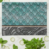 Gothic Blauwgroen II Theedoek (Gevouwen)