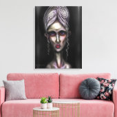 Gothic Bleek Spooky Woman Ghost Haunted House Art Canvas Afdruk (Insitu (Woonkamer))