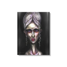 Gothic Bleek Spooky Woman Ghost Haunted House Art