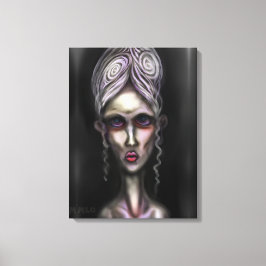 Gothic Bleek Spooky Woman Ghost Haunted House Art Canvas Afdruk