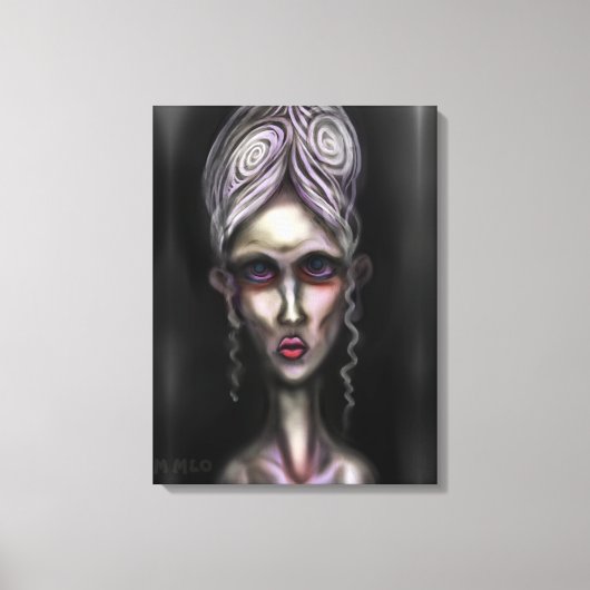 Gothic Bleek Spooky Woman Ghost Haunted House Art Canvas Afdruk (Voorkant)