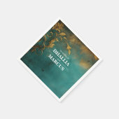 Gothic Bloemen Blauwgroen en Goud Servet (Hoek)