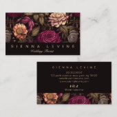 Gothic Bloemen  Rood Crème Zwart Bloemen Donker Visitekaartje (Voorkant / Achterkant)