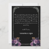 Gothic Bloemen Schedel Donker Bruiloft Dank u kaar Bedankkaart (Achterkant)