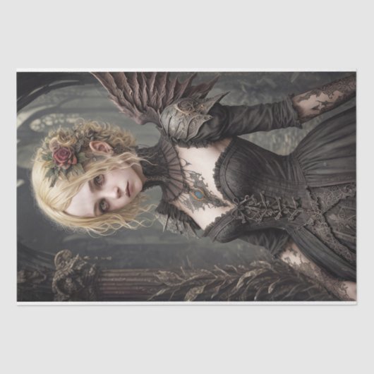 Gothic Blonde Angel: Elysia -Decoupage- Tissuepapier (Voorkant)