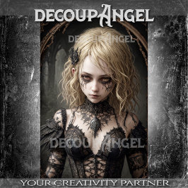 Gothic Blonde Heks: Vivienne -Decoupage- Tissuepapier