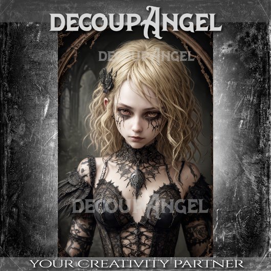 Gothic Blonde Heks: Vivienne -Decoupage- Tissuepapier