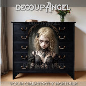 Gothic Blonde Heks: Vivienne -Decoupage- Tissuepapier