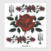 Gothic Blood Roos en Candelabra Sticker (Vel)
