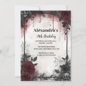 Gothic Blood Roses Birthday Kaart (Voorkant)