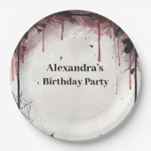 Gothic Blood Roses Birthday Papieren Bordje (Voorkant)