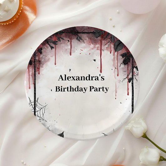 Gothic Blood Roses Birthday Papieren Bordje