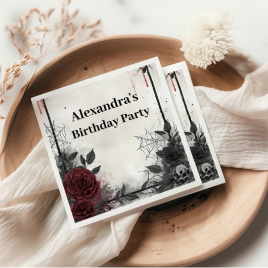 Gothic Blood Roses Birthday Servet
